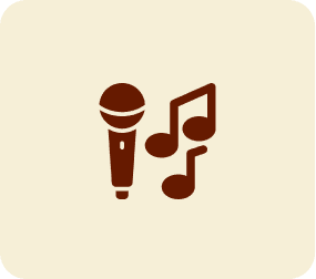 Microphone and musical notes icon
